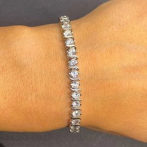 TENNIS BRACELET - Silver Bracelet with Synthetic Diamonds